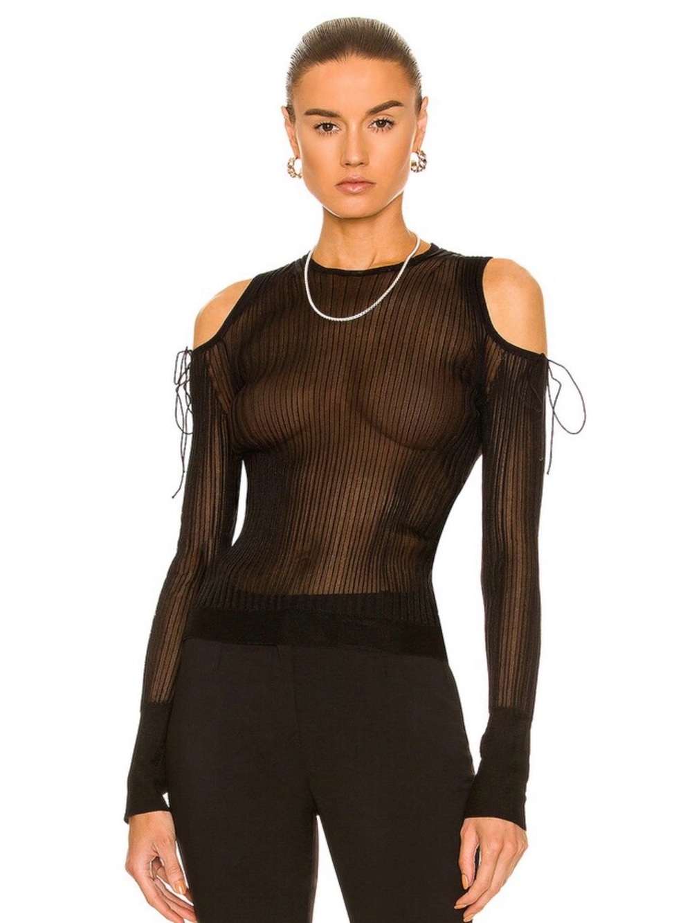 Cecilie Bahnsen Felicia Open-Back Stretch-Woven Top